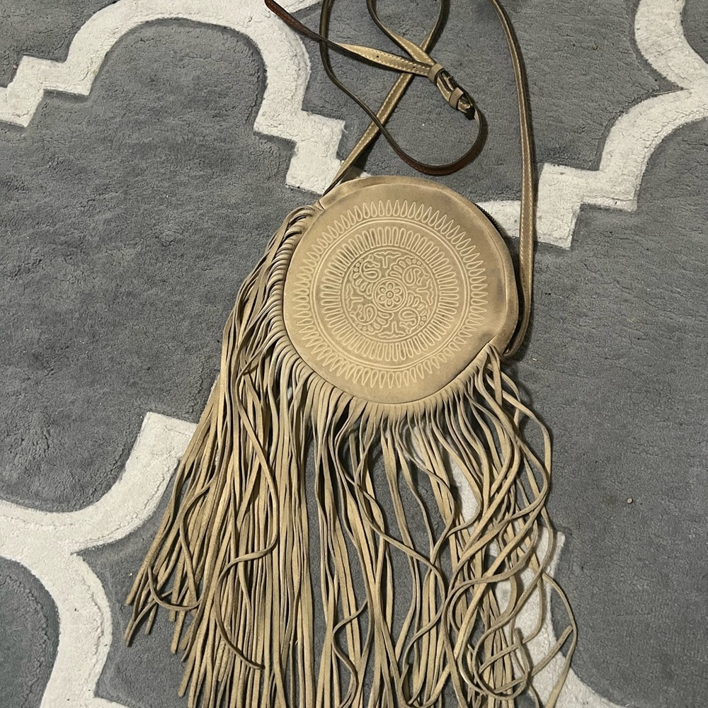 Patrica Nash Tan Fringed Crossbody